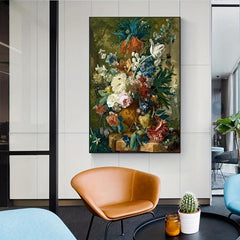 Classic Flowers in a Vase Art Canvas Print Home Wall Decor