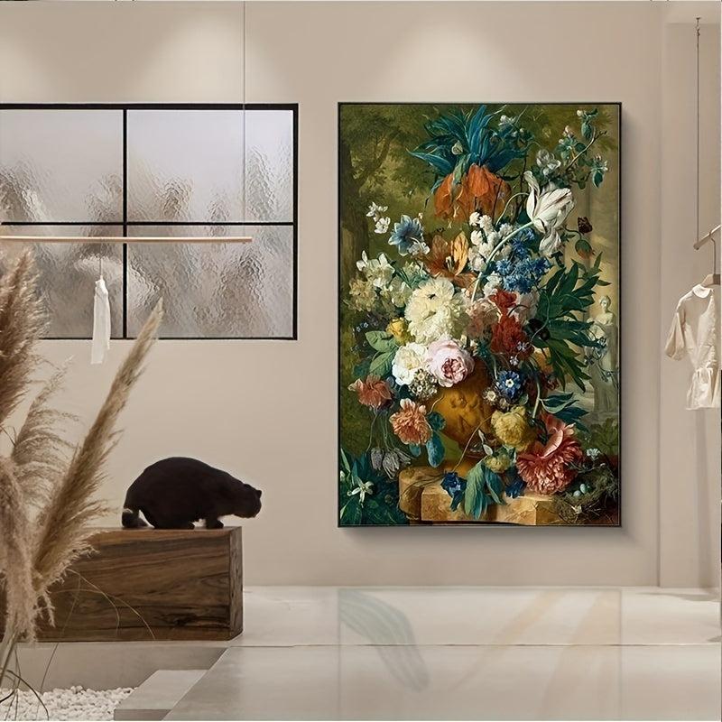 Classic Flowers in a Vase Art Canvas Print Home Wall Decor