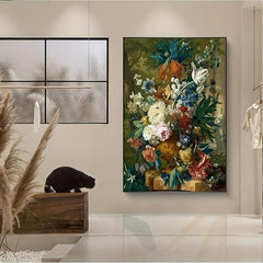 Classic Flowers in a Vase Art Canvas Print Home Wall Decor