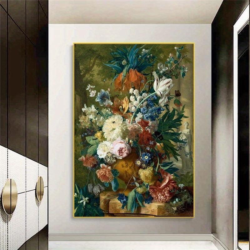 Classic Flowers in a Vase Art Canvas Print Home Wall Decor