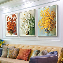 3pcs Frameless Abstract Flowers Wall Poster Canvas Painting