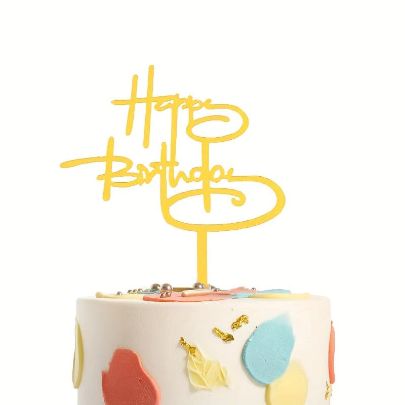 Happy Birthday Cake Topper Acrylic Insert for Baking Decorations