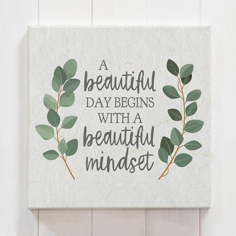 Inspirational Slogan & Green Branches Print Art With Frame