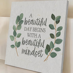 Inspirational Slogan & Green Branches Print Art With Frame