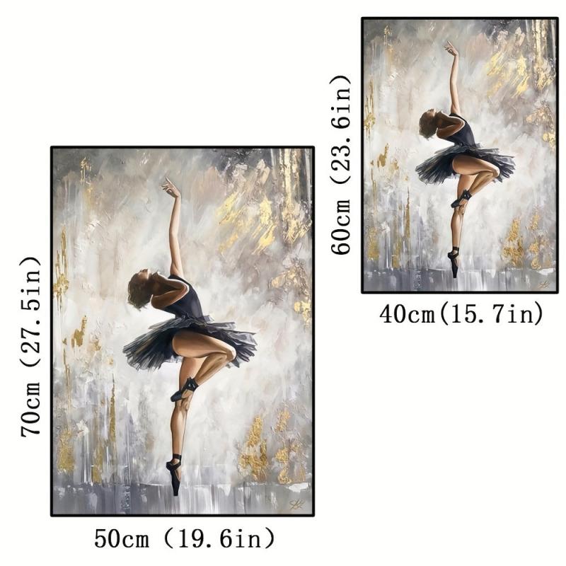 Ballerina Canvas Painting Abstract Girl Wall Art