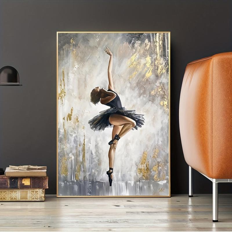 Ballerina Canvas Painting Abstract Girl Wall Art