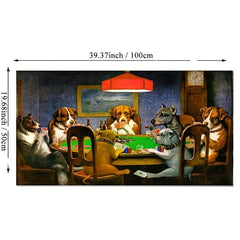 High Printed Dogs Playing Poker Mahjong Table with 7 Animals