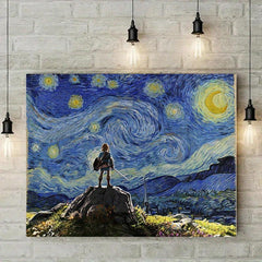 Abstract Starry Night Game Wall Poster Canvas Painting