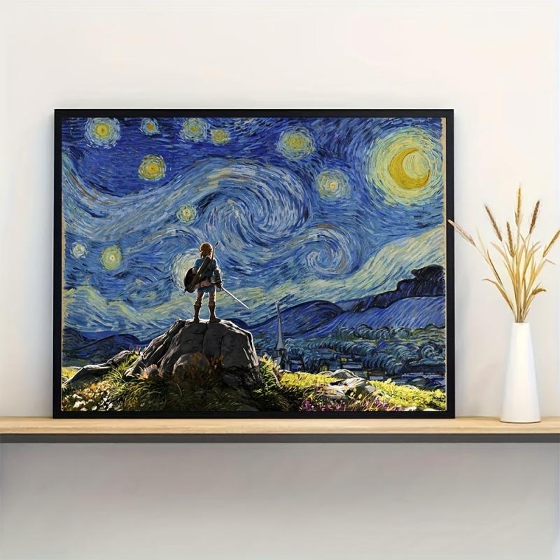 Abstract Starry Night Game Wall Poster Canvas Painting