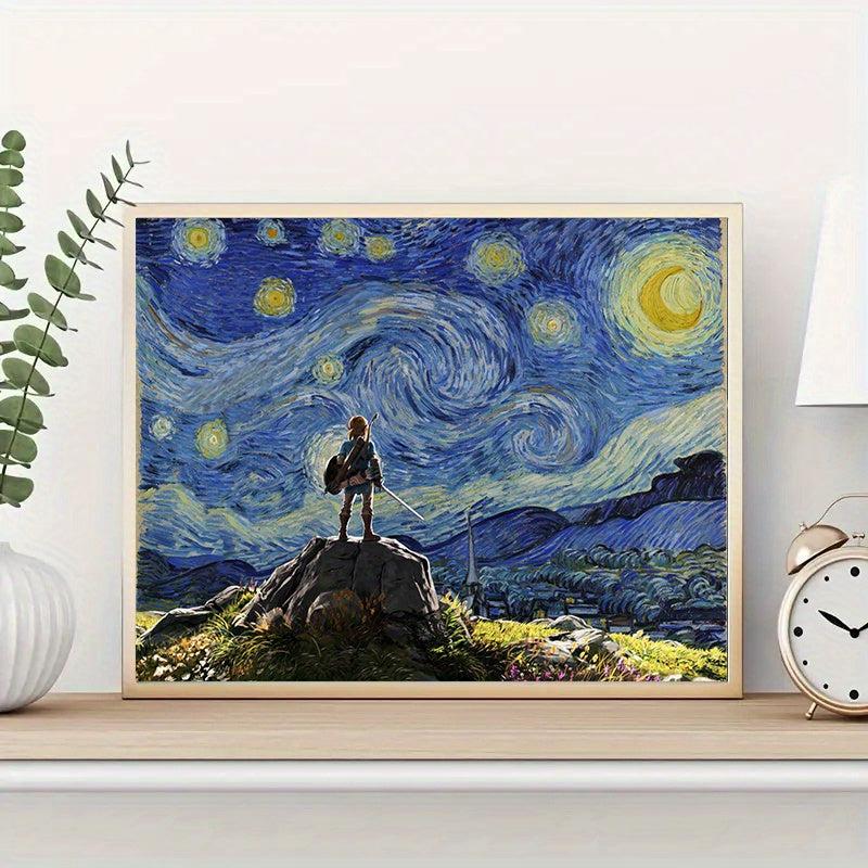 Abstract Starry Night Game Wall Poster Canvas Painting
