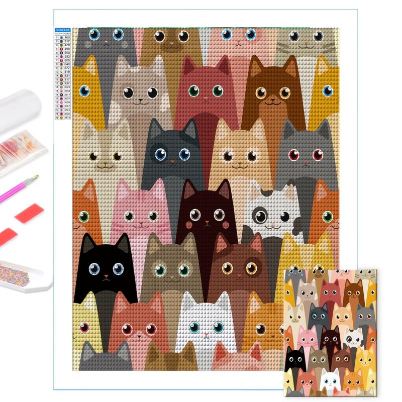1pc Cat Sweet DIY Diamond Painting Kit Home Decor