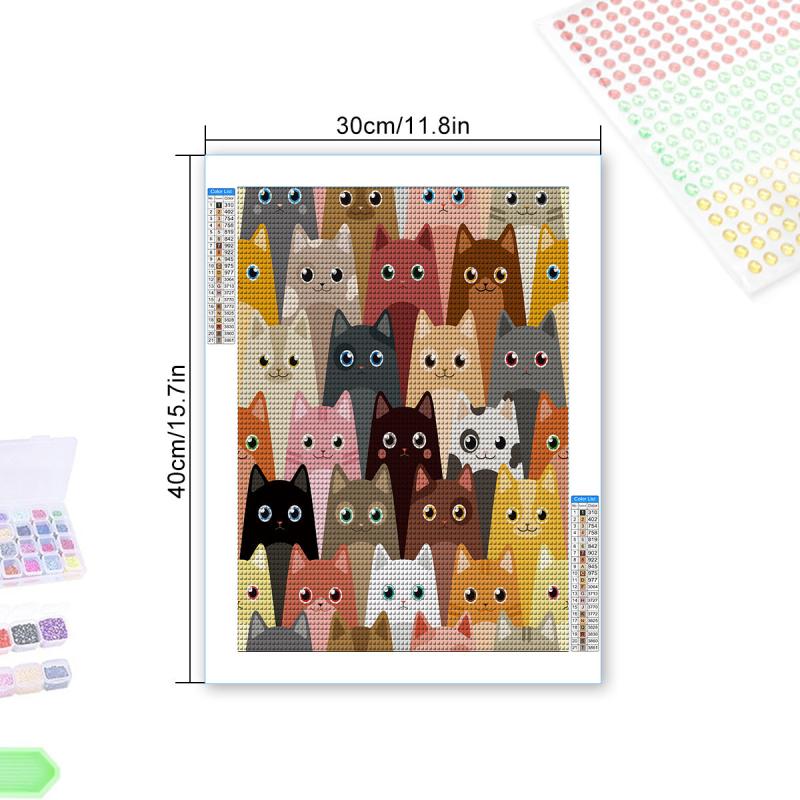 1pc Cat Sweet DIY Diamond Painting Kit Home Decor