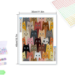 1pc Cat Sweet DIY Diamond Painting Kit Home Decor