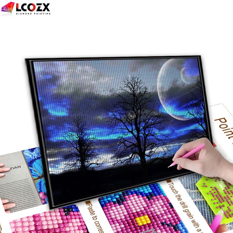 5D Rhinestone Painting Kit Moon Tree Full Rhinestone Designs