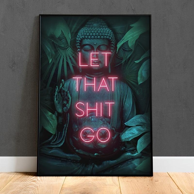 Buddhist Bodhisattva Neon Text Poster for Bathroom Decor - Various Sizes