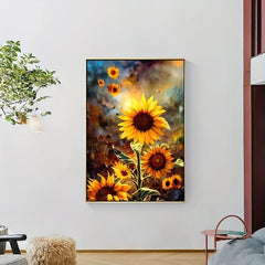 Modern Sunflower Canvas Wall Art
