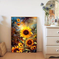 Modern Sunflower Canvas Wall Art