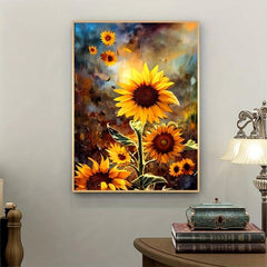 Modern Sunflower Canvas Wall Art
