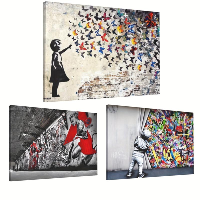 Framed Graffiti Art Canvas Painting Urban Street Painting On Canvas Wall Art