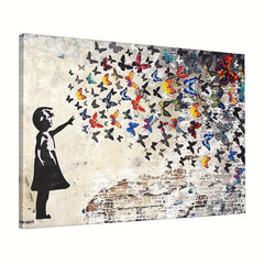 Framed Graffiti Art Canvas Painting Urban Street Painting On Canvas Wall Art