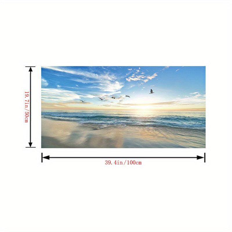 Sun Beach Grass Ocean Landscape Canvas Painting
