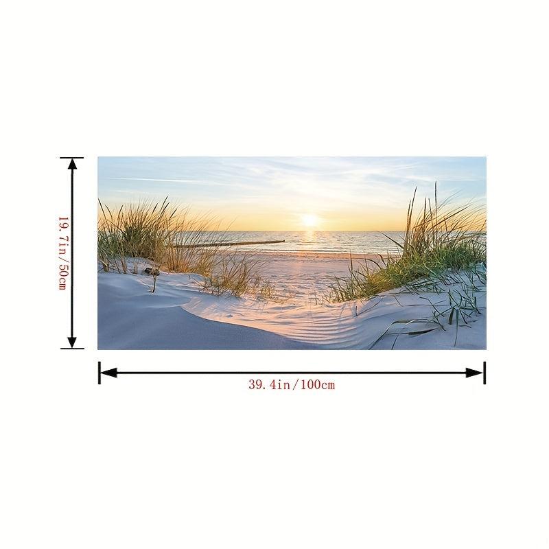 Sun Beach Grass Ocean Landscape Canvas Painting