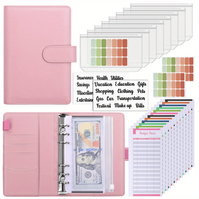 Budget Binder with Zipper Envelopes & Expense Sheets