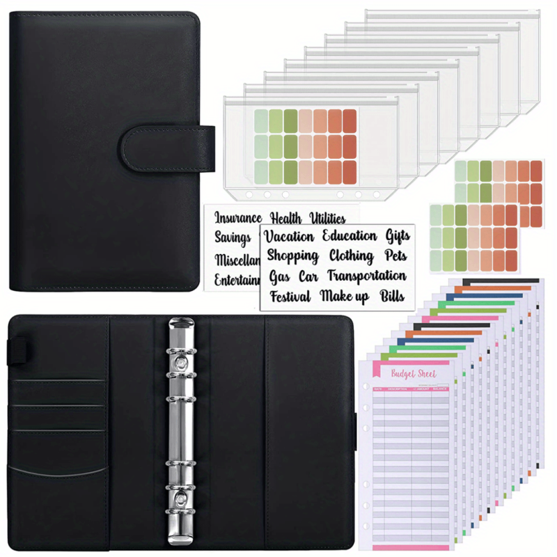 Budget Binder with Zipper Envelopes & Expense Sheets