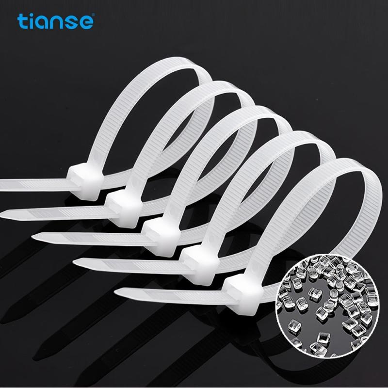100pcs TIANSE Self Locking Cable Zip Ties Assorted Sizes Nylon Cord Management