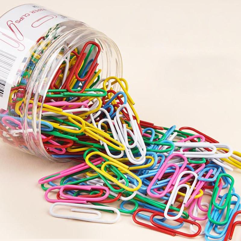 160pcs Metal Paper Clips 29mm Colorful Paper Clip for School Office DIY Albums