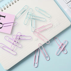 50pcs Macaron Paper Clips in Creative Box - Office & School Supplies