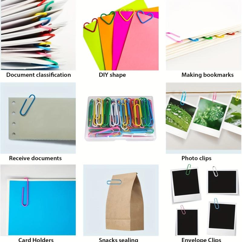 100pcs Mixed Paper Clip Desk Organizers Bookmark School Office Supplies