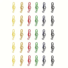 30pcs Colorful Musical Note Shaped Metal Paper Clip Bookmark Stationery