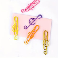 30pcs Colorful Musical Note Shaped Metal Paper Clip Bookmark Stationery