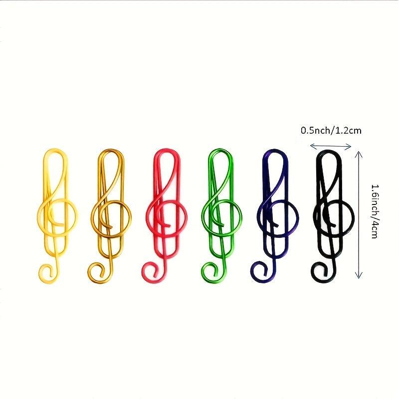 30pcs Colorful Musical Note Shaped Metal Paper Clip Bookmark Stationery