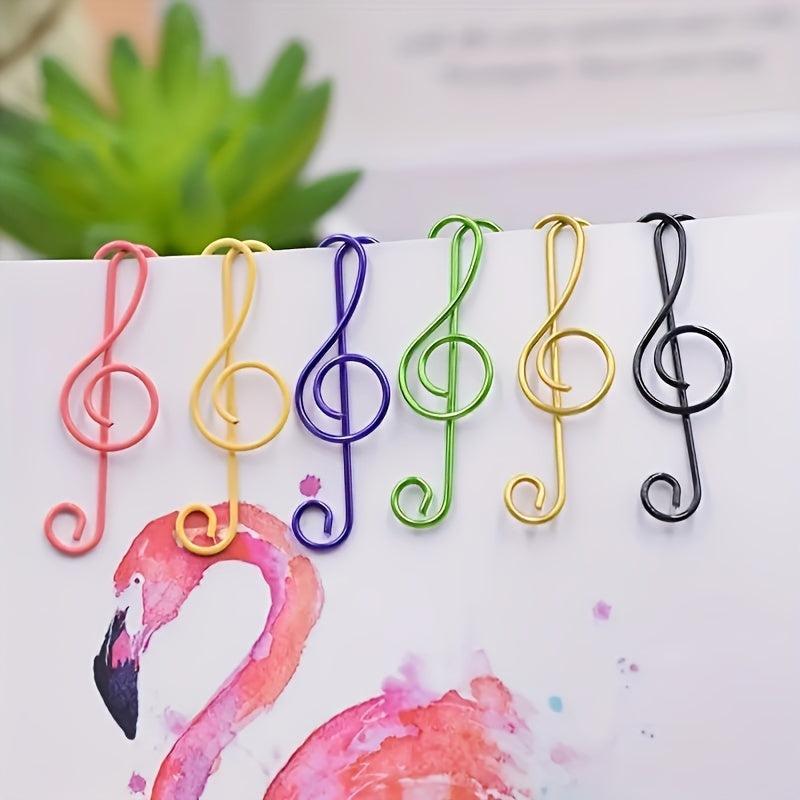30pcs Colorful Musical Note Shaped Metal Paper Clip Bookmark Stationery