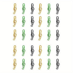 30pcs Colorful Musical Note Shaped Metal Paper Clip Bookmark Stationery