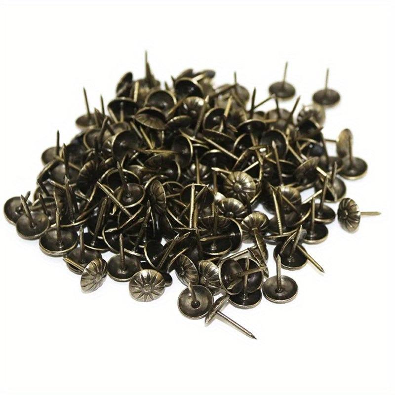 100pcs Antique Brass Upholstery Nail Set for Decoration