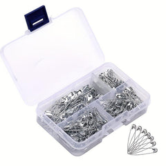 250 Packs Safety Pins By Luxurecourt - 4 Assorted Sizes Silver Pins Bulk