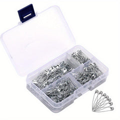 250 Packs Safety Pins By Luxurecourt - 4 Assorted Sizes Silver Pins Bulk