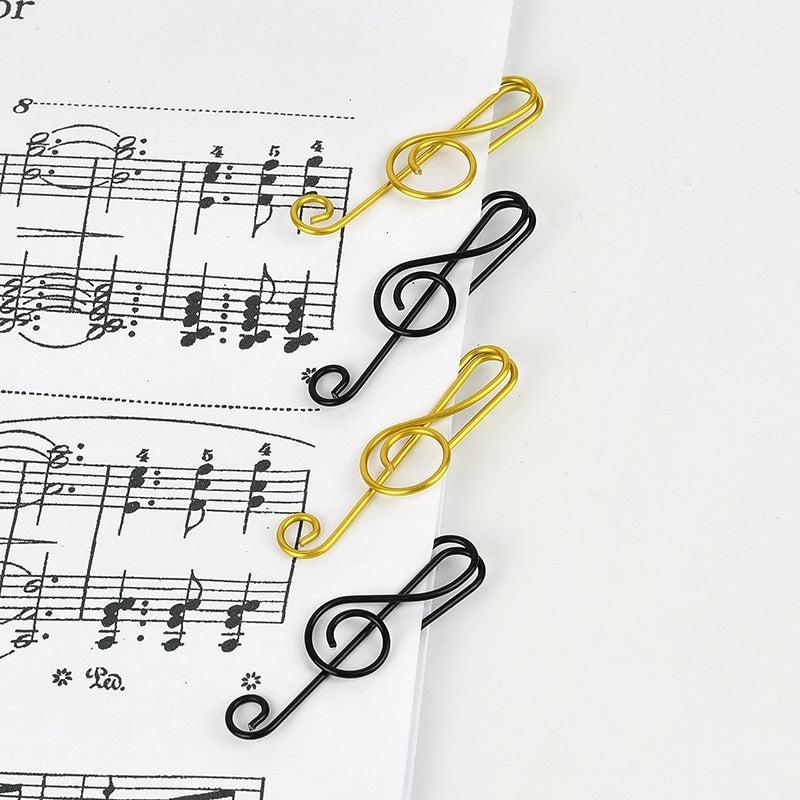 20pcs Musical Note Metal Paper Clip Bookmark Stationery School Office Supply
