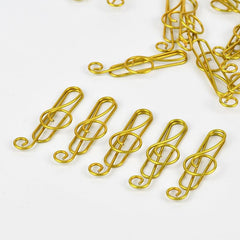 20pcs Musical Note Metal Paper Clip Bookmark Stationery School Office Supply