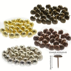 200pcs Antique Brass Upholstery Nail Set 11x16mm
