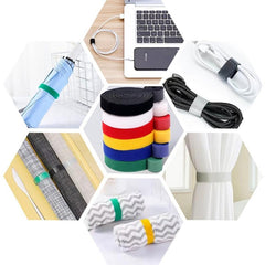 10ft Reusable Hook & Loop Straps - 6 Color Options