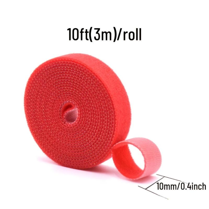 10ft Reusable Hook & Loop Straps - 6 Color Options