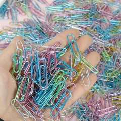 100 Colorful Rainbow Paper Clips for Desk Organization