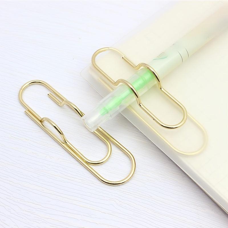 6pcs Paper Clips Metal Pen Holders Pin Clip