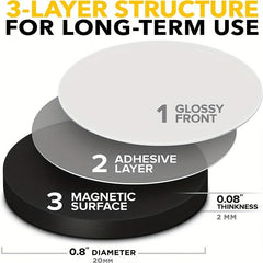 50pcs 2.03cm Flexible Magnetic Dot Self Adhesive Small Magnetic Stickers