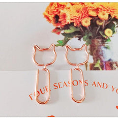 20pcs Cat Metal Paper Clips For Office School Stationery