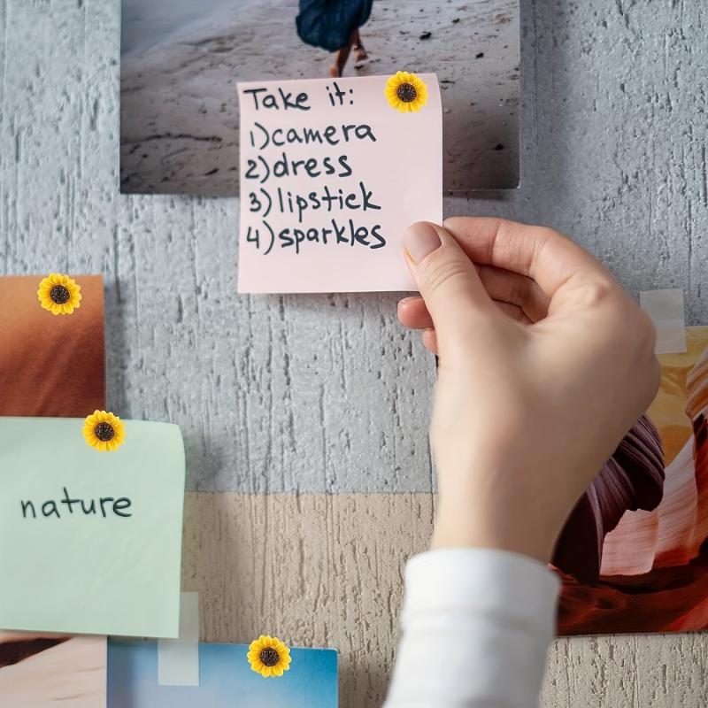 Sunflower Push Pins - 20 Packs Thumb Tacks, Decorative Cork Board Photo Wall Map